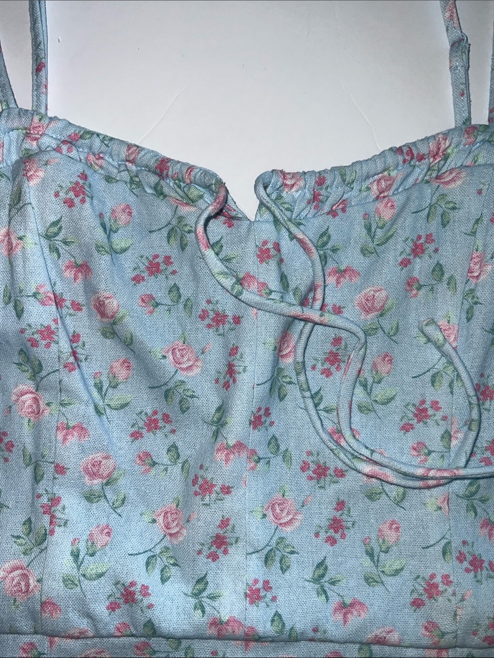 🆕 Altar'd State Floral Mini Dress Baby Blue Medium - Picture 17 of 17